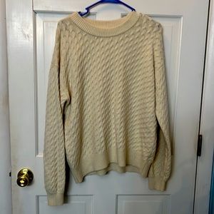 Treasure & Bond ivory‎ braided sweater. Women’s oversized medium. Only worn once